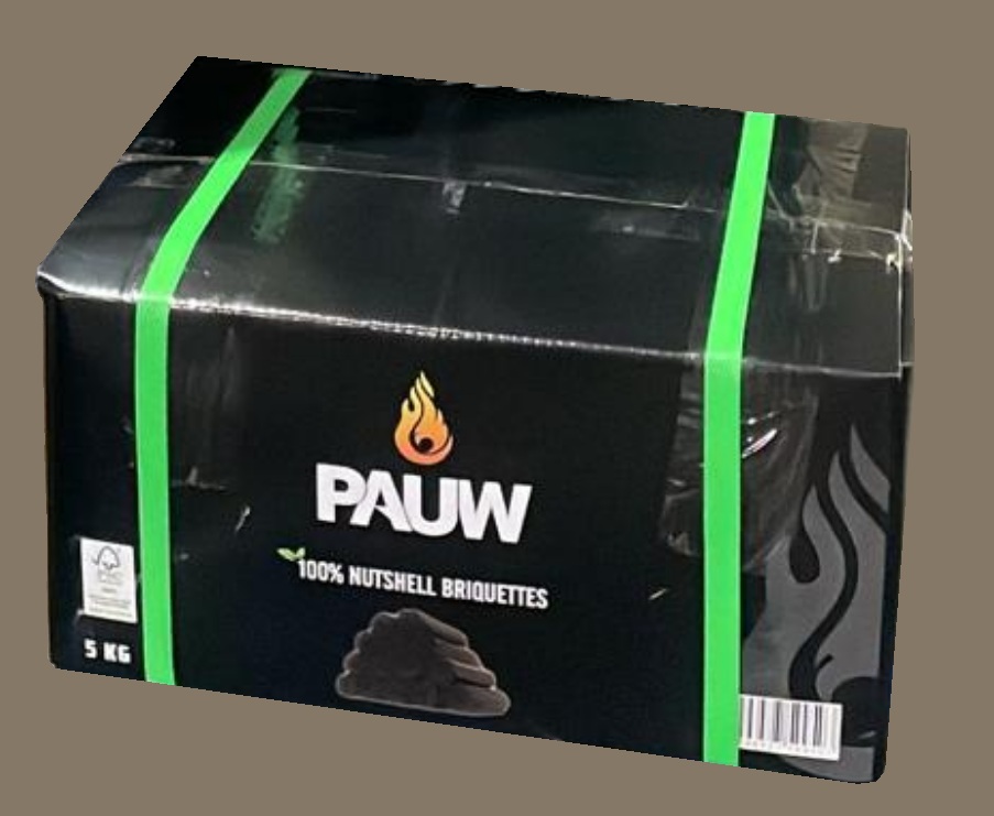 124 x 5kg Hazelnootdoppen Briketten